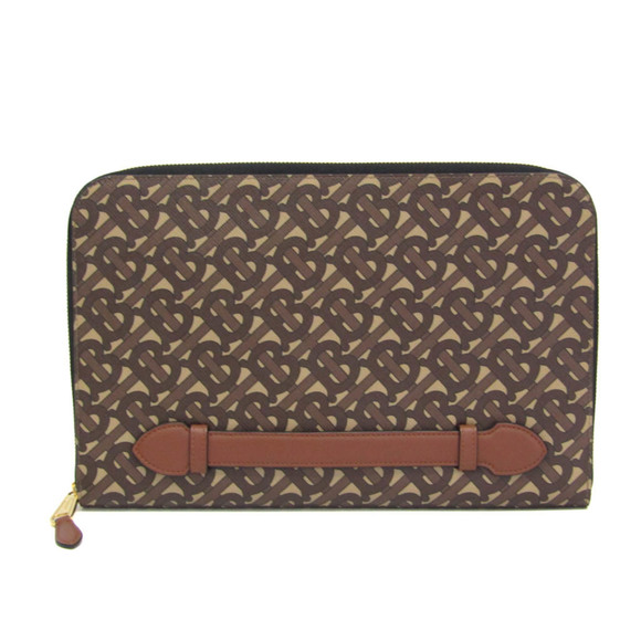 Burberry TB Monogram 8023035 Men,Women PVC Clutch Bag Brown - Picture 1 of 10